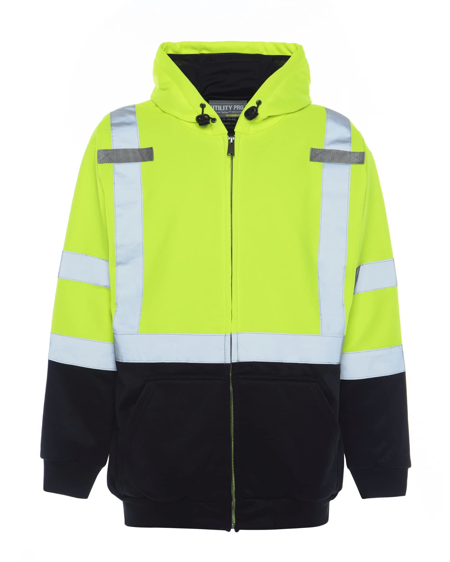 Utility Pro UHV425 High-Vis Safety Soft Shell Hoodie with Teflon Fabric Protector, Lime, X-Large