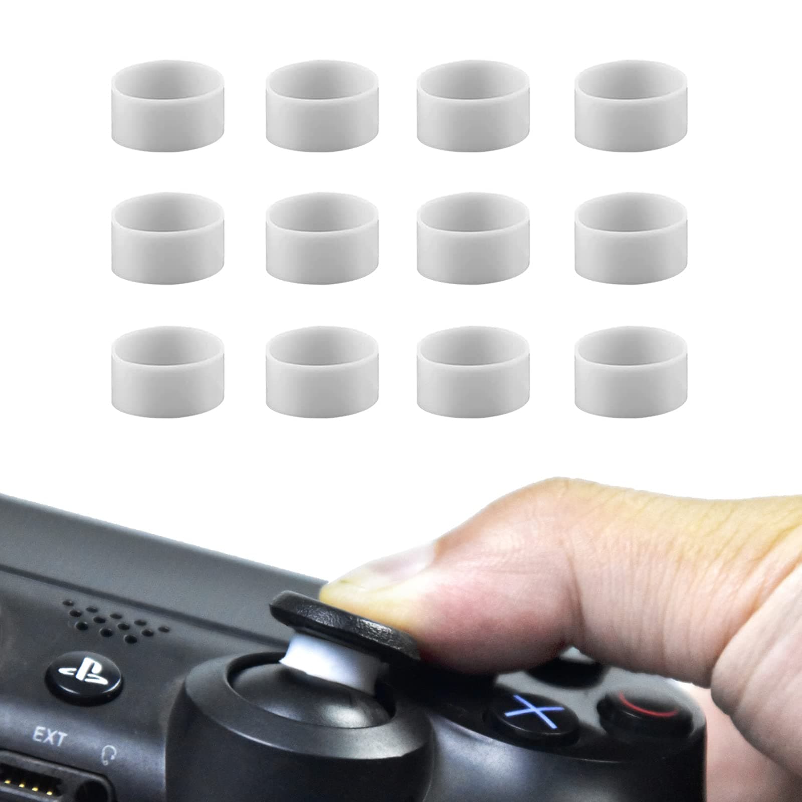 SehaweiJoystick Protectors, Silicone Joystick Protector, Invisible Elastic Protection for Steam Deck/Xbox/PS4/PS5 Game Joystick(White)12 Pcs