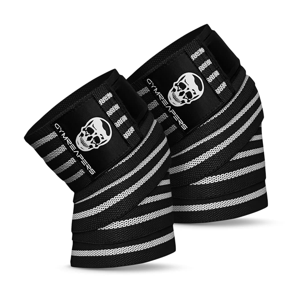 Gymreapers Knee Wraps for Squats and Powerlifting 72 Inch Compression Wraps with Strap for Men & Women Weightlifting Support
