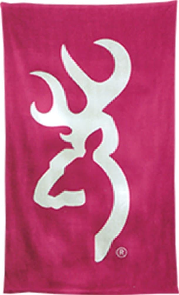 Browning Buckmark Beach Towel, Fuchsia with White Logo