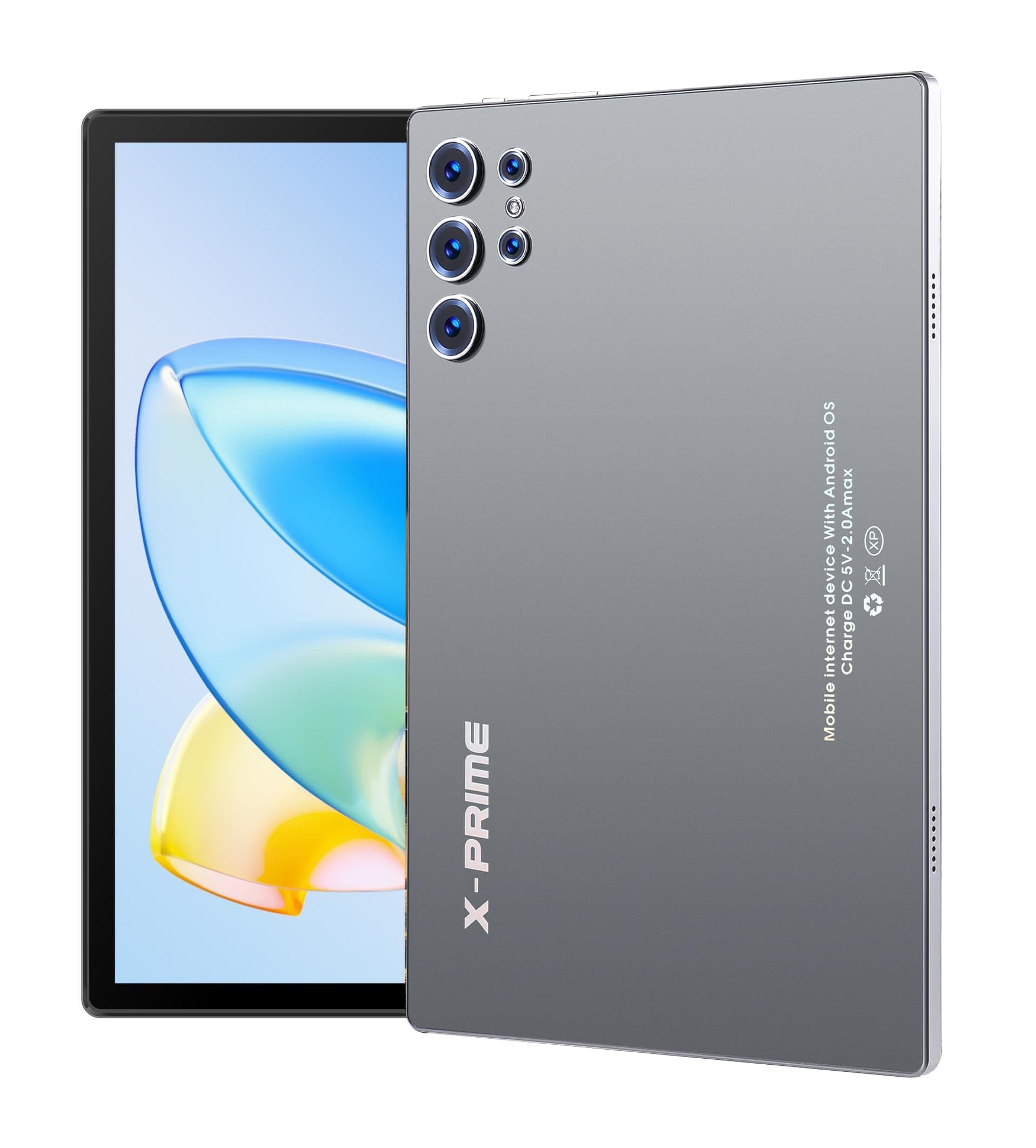 X-Prime S25 Ultra 10.1" Android 15 Tablet with Keyboard & Mouse | 5G + WiFi | HD+ AMOLED Display 3000x1440 | Dual SIM | Dual Camera | Google Meet & Zoom (Grey)