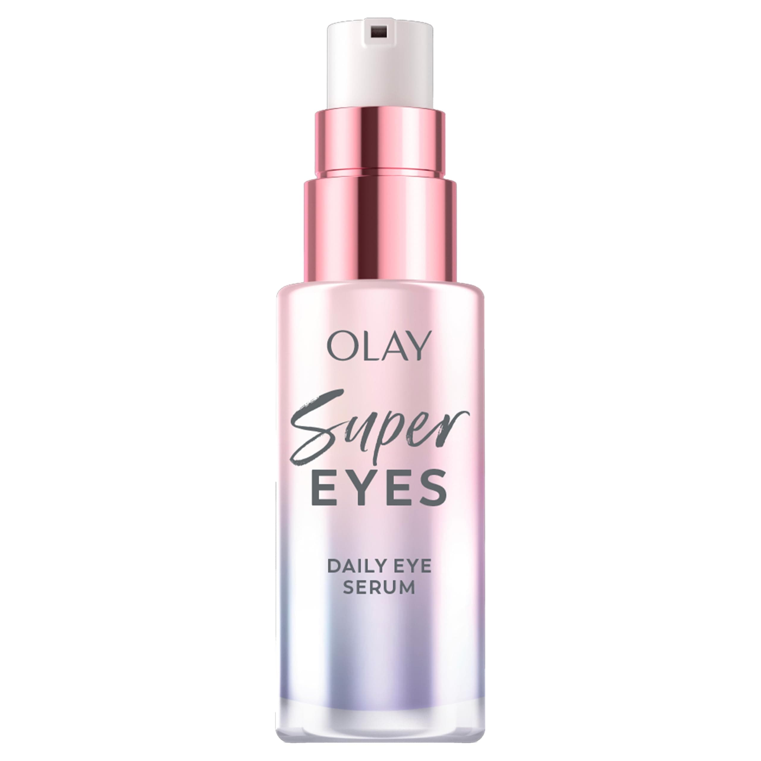 Olay Super Eye Serum - Vitamin C, Caffeine, Niacinamide, Amino Peptide, Aloe Vera - Brightens Dark Circles, Anti-Wrinkle, Anti-Aging, Brightening, Smooths Fine Lines, Firming, Hydrating, 0.45 Oz
