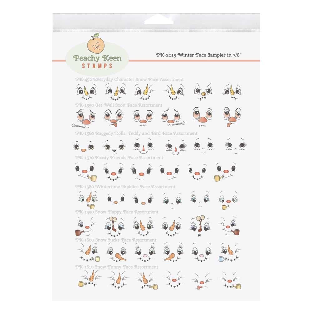 Peachy Keen Stamps Clear Face Assortment 4-Winter Sampler, Other, Multicoloured, 0.38x22.22x31.11 cm