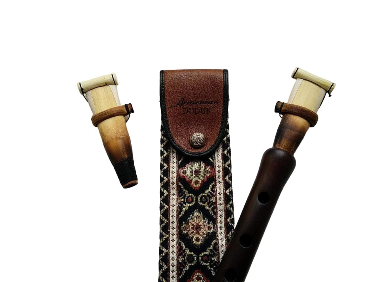 Armenian Duduk, 2 Professional Reeds, Apricot Wooden Duduk, National Taraz Case, Playing Instruction
