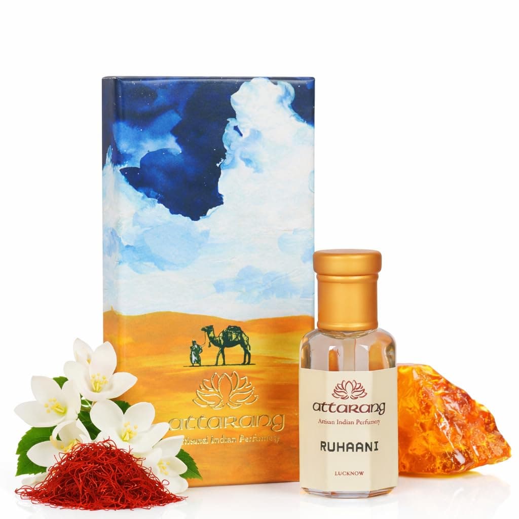Ruhaani by Attarang: Premium Attar | Saffron, Jasmine, Amber Notes | Rare Ingredients for Long-lasting, Captivating Scent - 10ml