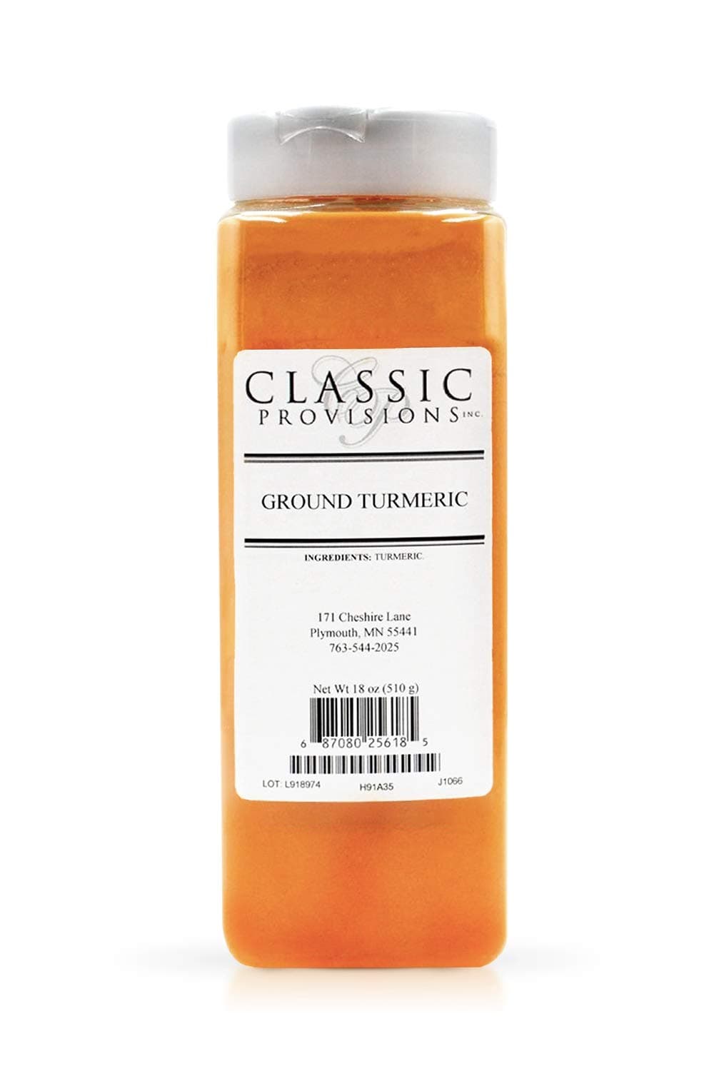 Classic Provisions Spices, Turmeric 18oz Ideal for Curry Vegetables Rice Soup Spice Blends and More, Ground Tumeric, 18 Ounce