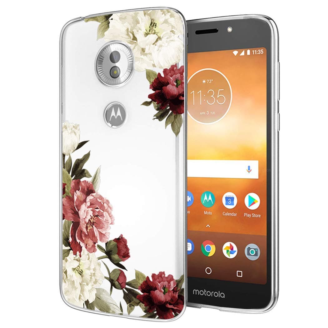 Moto E5 Play Case, Moto E5 Cruise Phone Case with Flowers, Sophmy Slim Shockproof Clear Floral Pattern Soft Flexible TPU Back Phone Cover for Motorola Moto E5 Play (Blossom Flower)