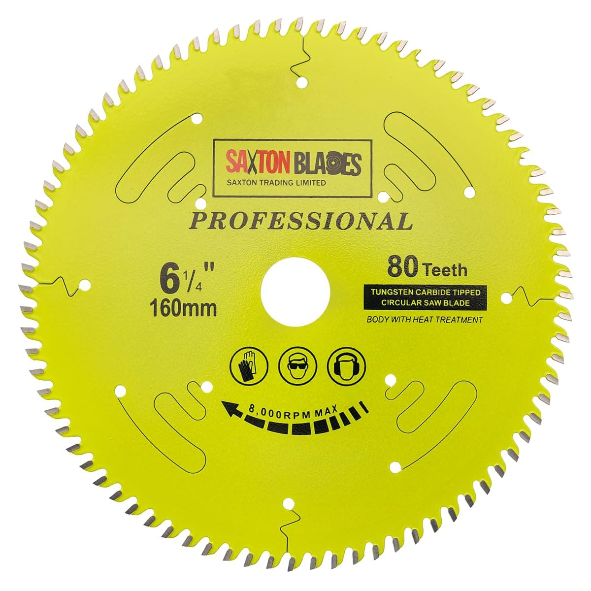 Saxton TCT16080TPRO Professional Range TCT Circular Blade 160mm x 80T x 20mm bore, 16mm ring