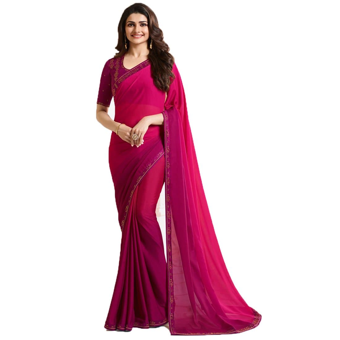 Dilse Fashion Designer Partywear Saree for Women's with Unstitched Blouse