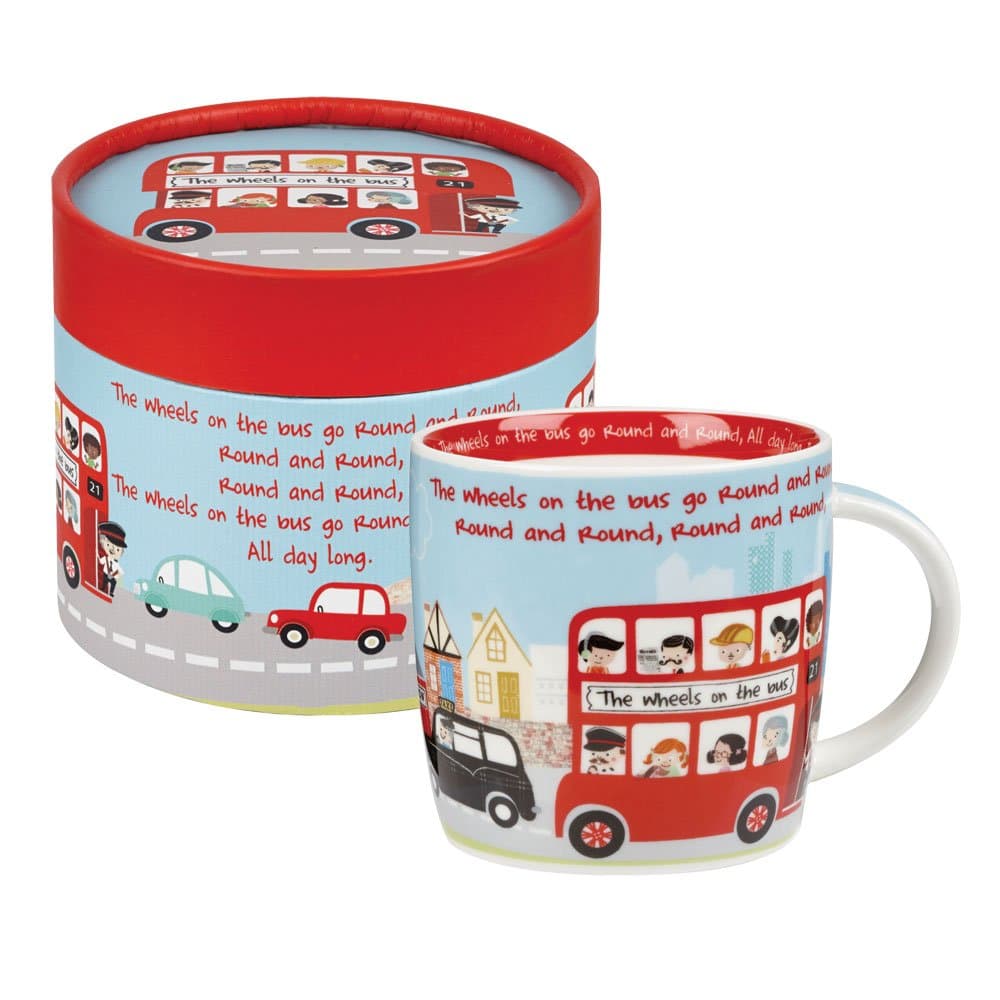 Little Rhymes 284 ml Fine China Wheels on the Bus Mug in Hat Box, Multi-Colour by