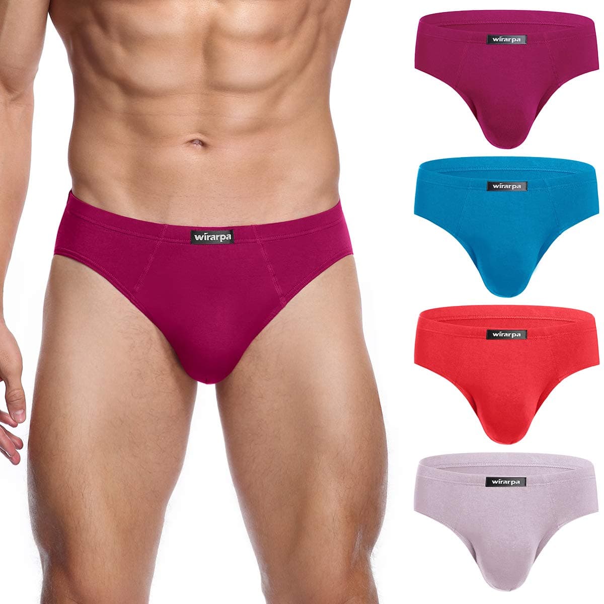 Men's Modal Briefs Underwear Soft Microfibre Underpants No Front Silky Touch Slips Covered Waistband Multipack