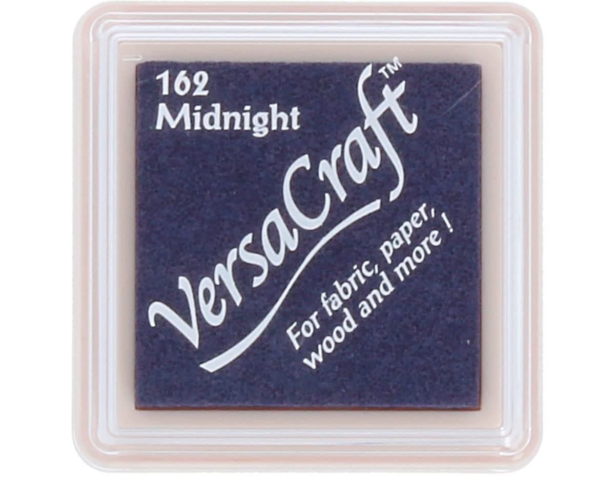 Tsukineko Versacraft Small Cube Fabric Ink Pad-Midnight, Blue, 25 x 25 millimeters