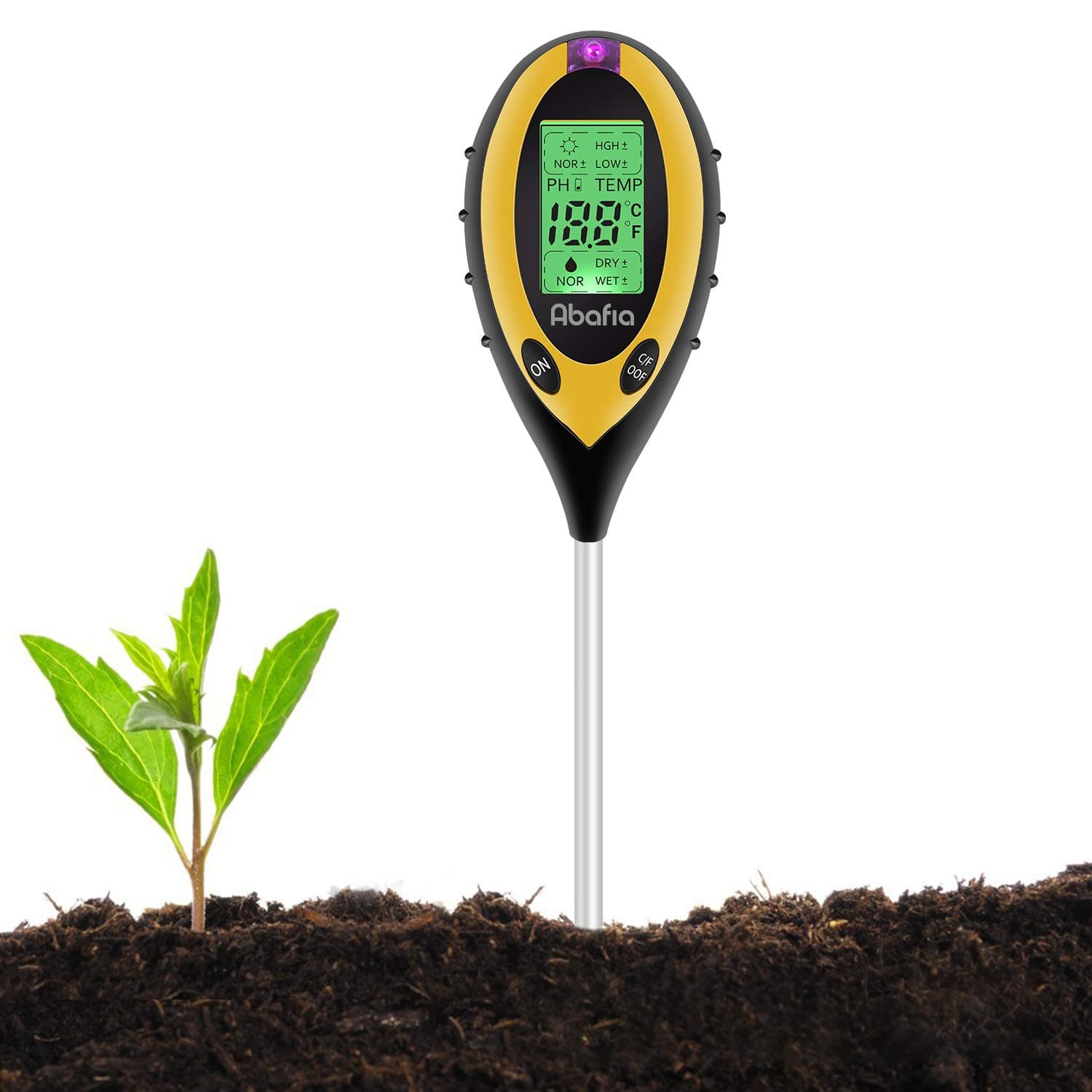 Soil pH Tester 4 in 1 Soil Tester Moisture Meter Plant Soil Tester Kit with PH, Light and Moisture Acidity Tester for Flowers/Grass/Plant/Garden/Farm/Lawn/Indoor Outdoor