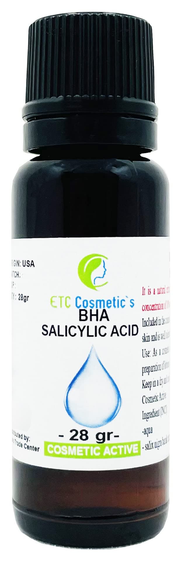 BHA Natural Salicylic Acid - 28 gr - use in All Kind of Skin Care and Hair Care formulations: Cleaners, Toners, lotions, Shampoo, gels