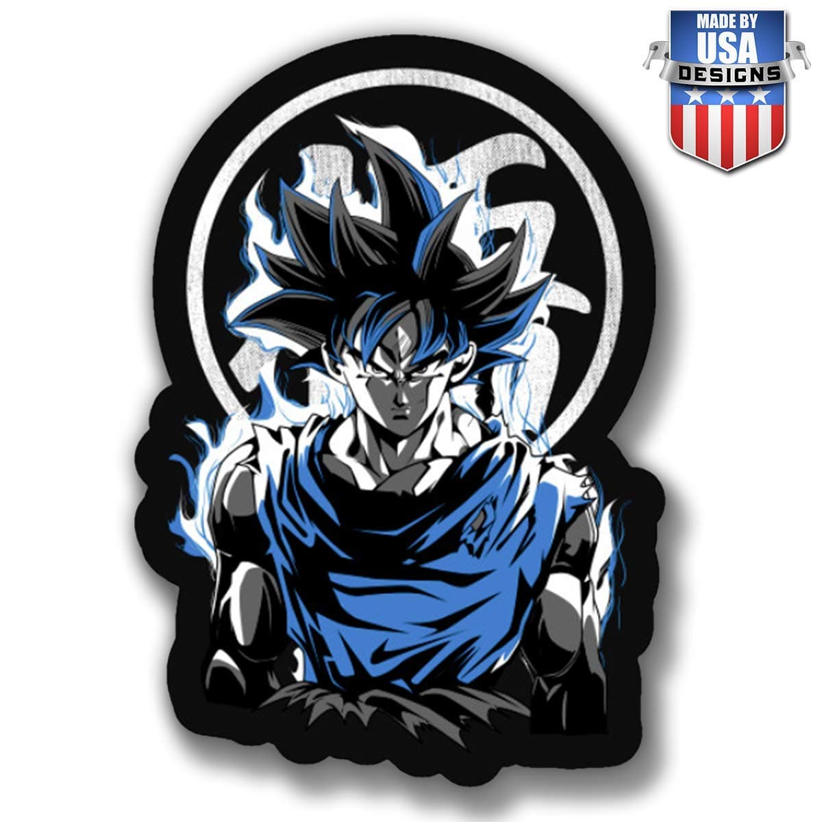 USTORE Vinyl Sticker Decal Goku Ultra Instinct DBZ Anime Weather Resist for Windows Car Cell Phone Bumpers Laptop Wall, 4" Contour Cut