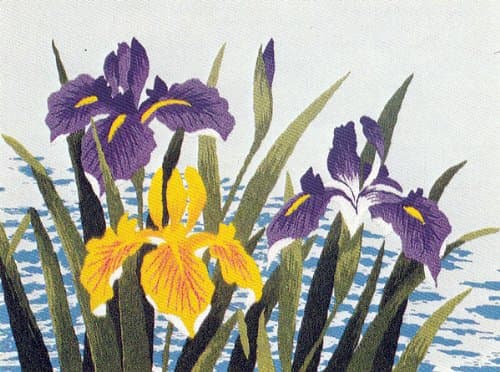 Tokyo Bunka Shishu 146 Iris Flower Japanese Punch Embroidery Kit