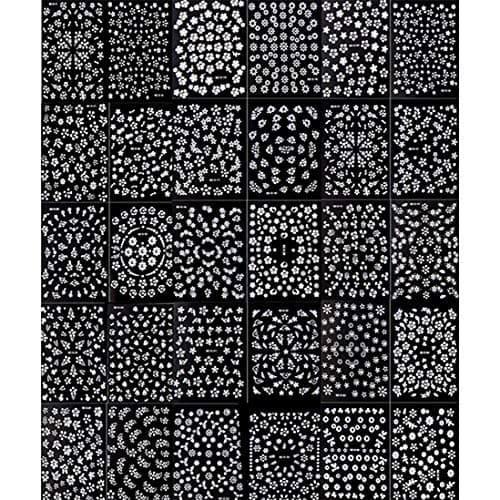 1000 Pattern Christmas Nail Art Stickers 3D Self-Adhesive Stickers Manicure DIY for Nail Decorations or Nail Salon or Nail Stickers for Acrylic Nails, Nail Decals Flowers, Butterflies etc (White-1000)