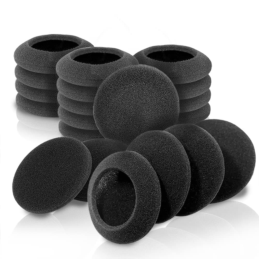 Mokoo 10 Pairs 60mm/2. 4" Replacement Foam Ear Pud Earpads Sponge Cushion Covers for Logitech H600, H330, H340 / Sony MDR-G45LP, MDR-G55LP , MDR-G410LP, MDR-G101LP, MDR-G42LP, DR-220DPV, MDR-G45 , IF240R, SRF-HM33, MDR-027 , MDR-222 , SRF-H4, MDR-NC5 , MDR-NC6s, MDR-023 / Rapoo H1030 /Koss CS100 / Jensen JHH110 /FreeTalk 5091 / Aiwa HP-CN5 /Labtec Axis 502 headset Black