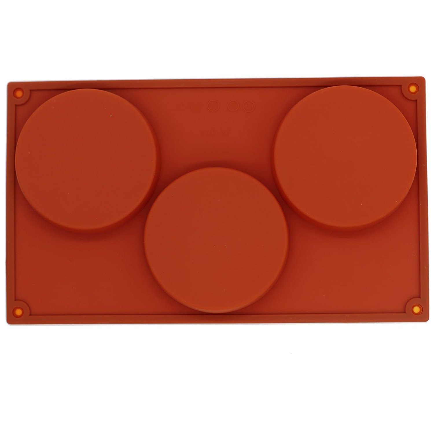 3-Cavity Large Round Silicone Disc Cake, Pie, Custard, Tart and Resin Coaster Mold