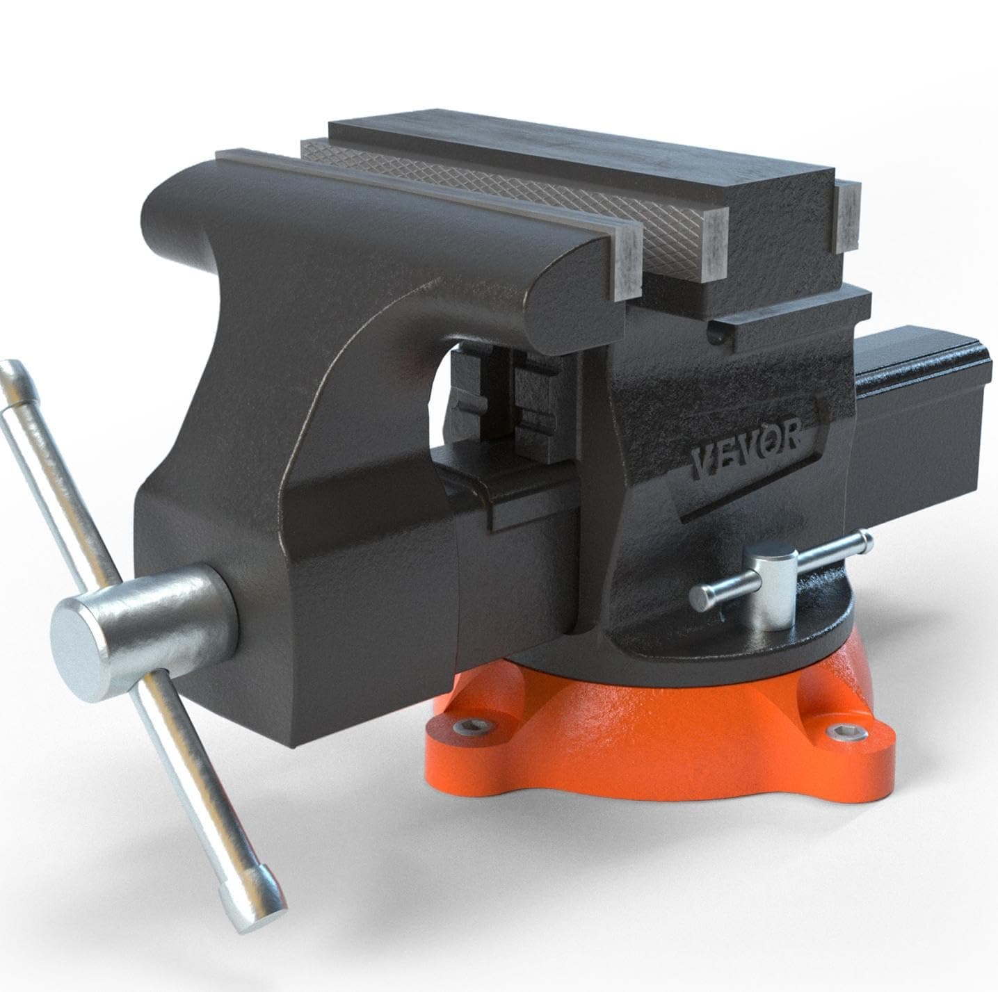 VEVOR Bench Vise, 6.5" Jaw Width 6.5" Forward &9.3" Reverse Opening, 360-Degree Swivel Locking Base Multipurpose Workbench w/Anvil, Heavy Duty Ductile Iron w/Bolts & Nuts, for Drilling, Pipe Cutting