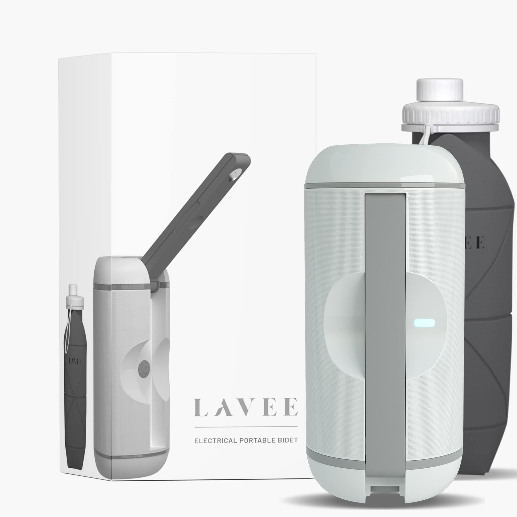 LAVEE Portable Electric Bidet with Foldable 600ml Bottle - Premium Travel Shattaf, Handheld Sprayer for Personal Hygiene - Ideal for Home, Office & Outdoor Use, شطاف المسافر
