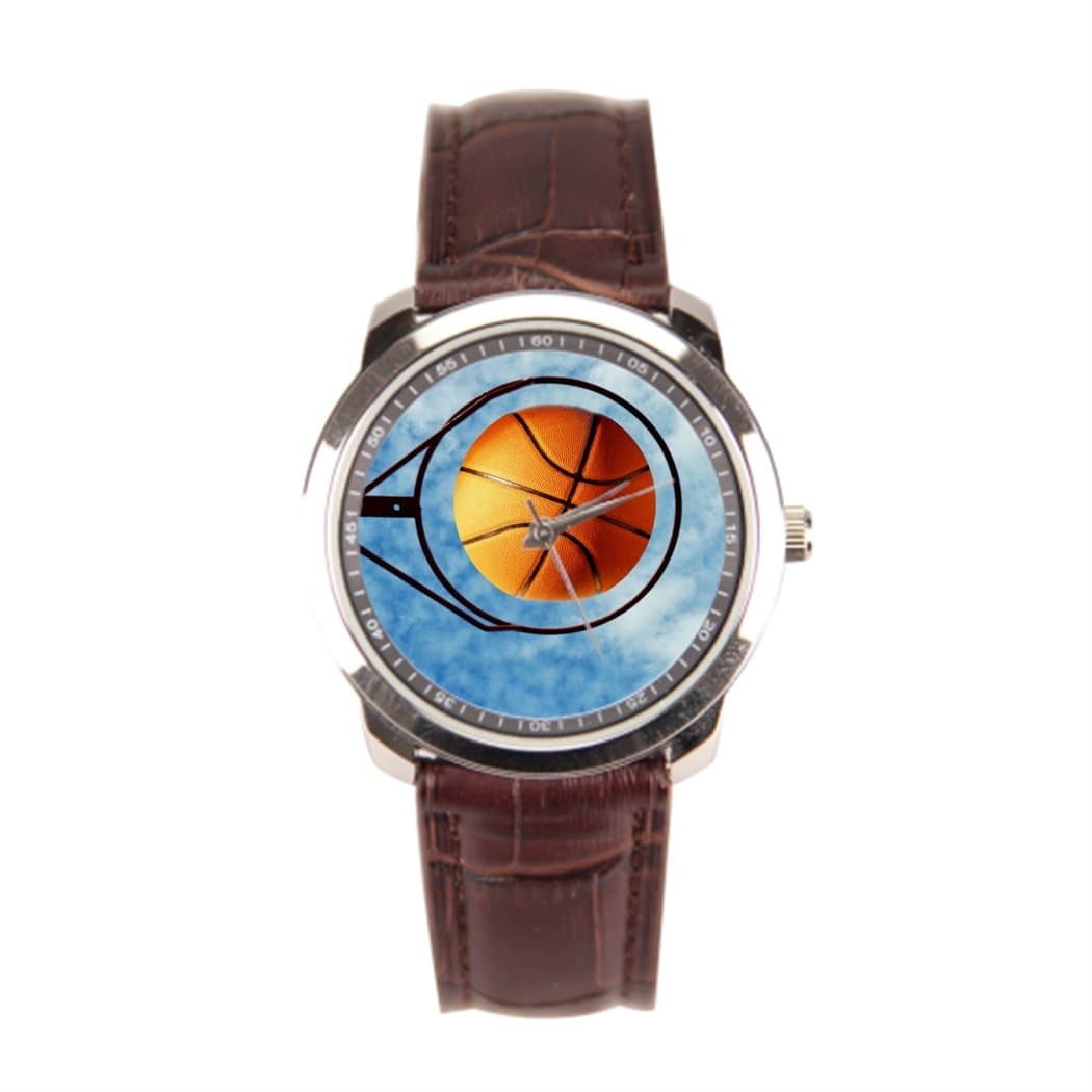 Tinax Best Leather Watch Straps Netball And Hoop Brown Netball Goal