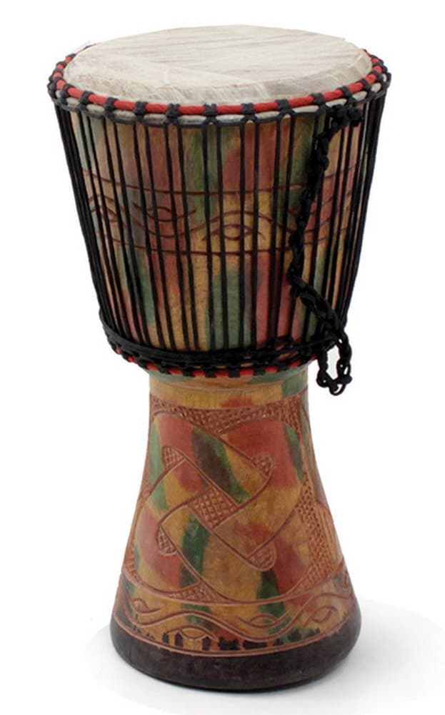 African Music 16"-18" Authentic Medium Size Handmade Djembe Drum - Traditional African Musical Instrument
