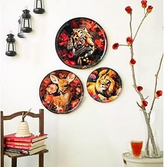 - Vintage India Wall Plates for home decoration | Wall Decor items for living room | Metal Wall Décor | Gift items | Wall art | Wall showpiece | Home Décor Gift Items | Set of 5
