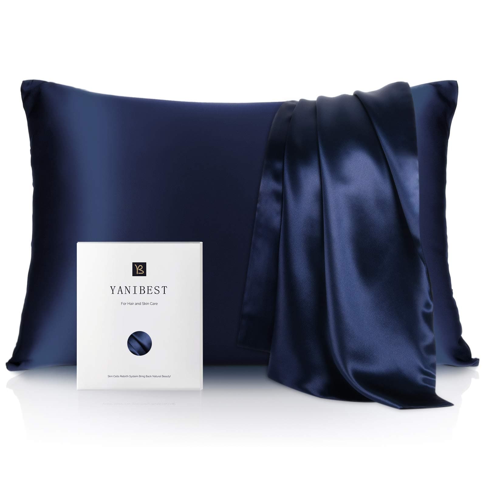 YANIBEST Silk Satin Pillowcase for Hair and Skin, Standard Queen King Pillow with Hidden Zipper, Soft Breathable Smooth Cooling Pillow for Sleeping