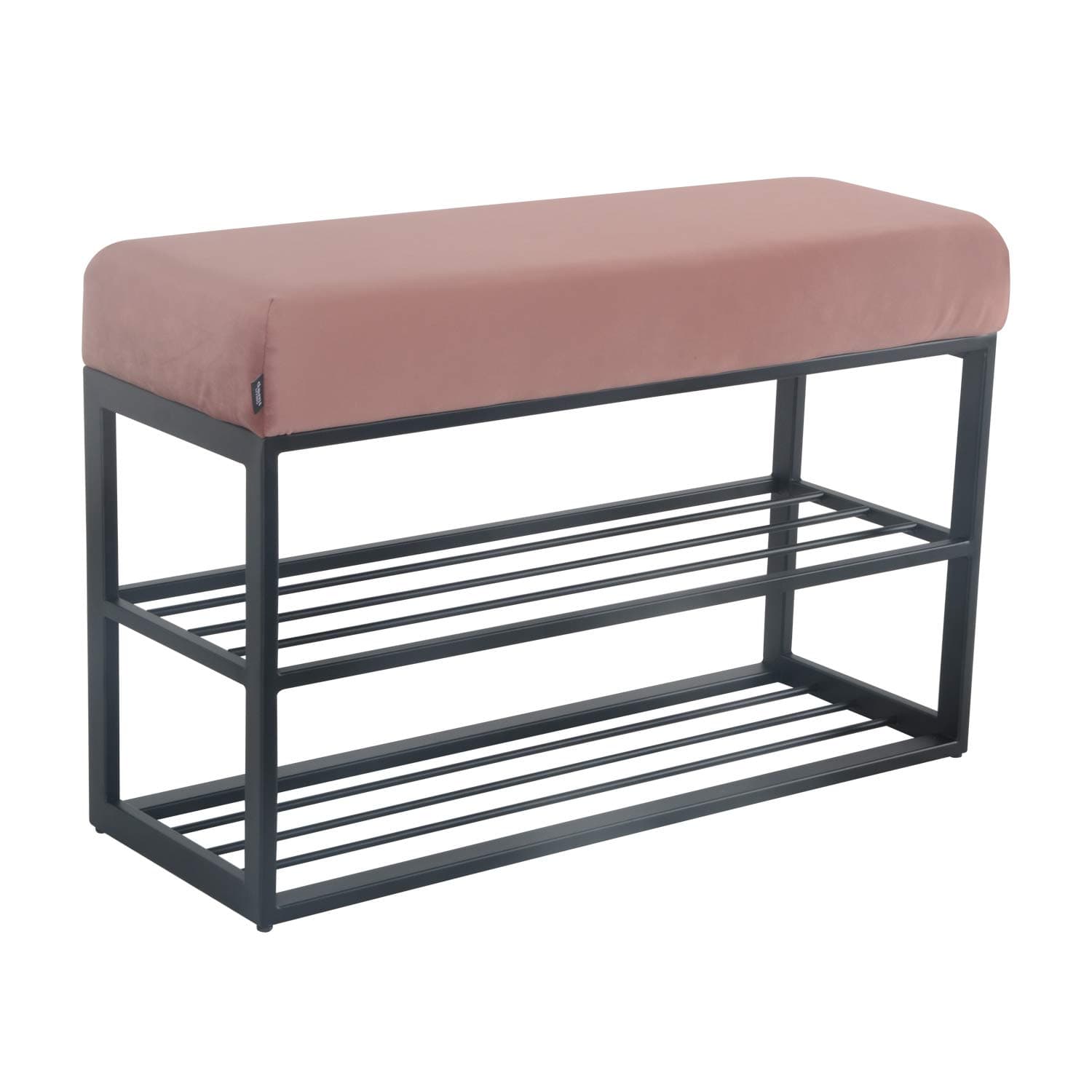 Damiware COUCHY Shoe Rack Shoe Storage Bench with Padding for Entrance Hallway Bedroom 80 x 30 x 52 cm (Velvet Pink, 80 cm)