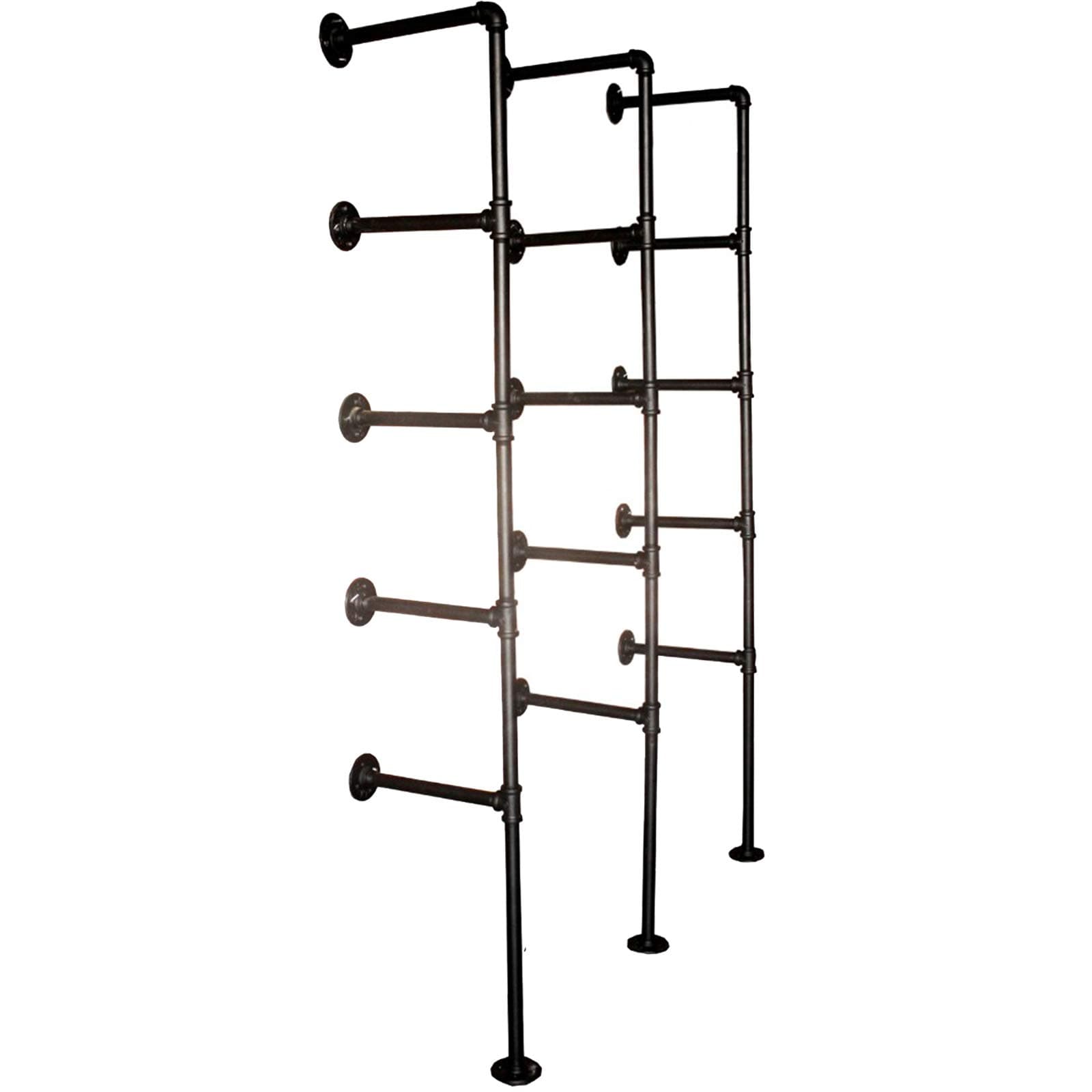 LOKKHAN DIY Industrial Pipe Shelf Kit-5 Shelf Pipe-Ceiling Shelves-Wall Mount Bookshelf-Pipe Floating Shelves