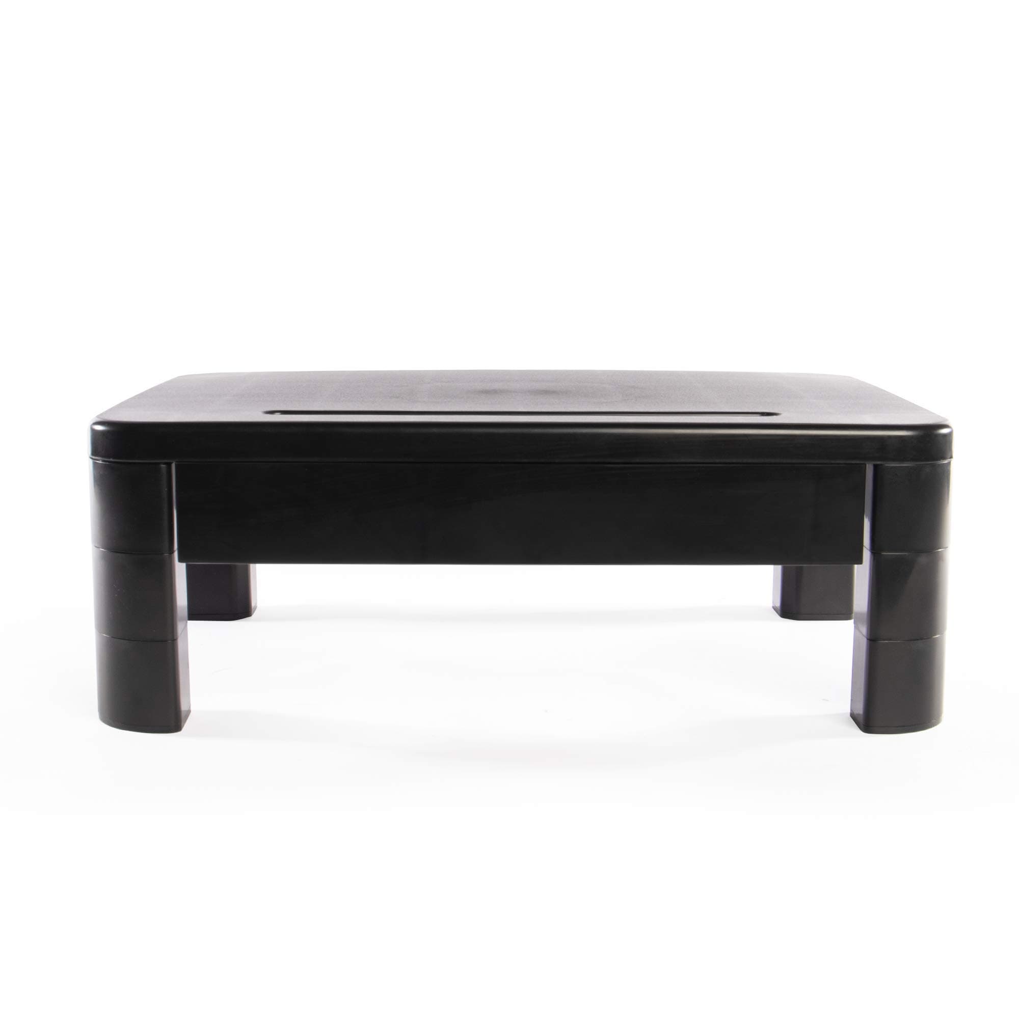 Desk Tidy Monitor Stand | 3 Adjustable Heights | Pull Out Drawer | Multiple Compartments Office | Desk Storage | PC Screen & Laptop Stand | Pukkr