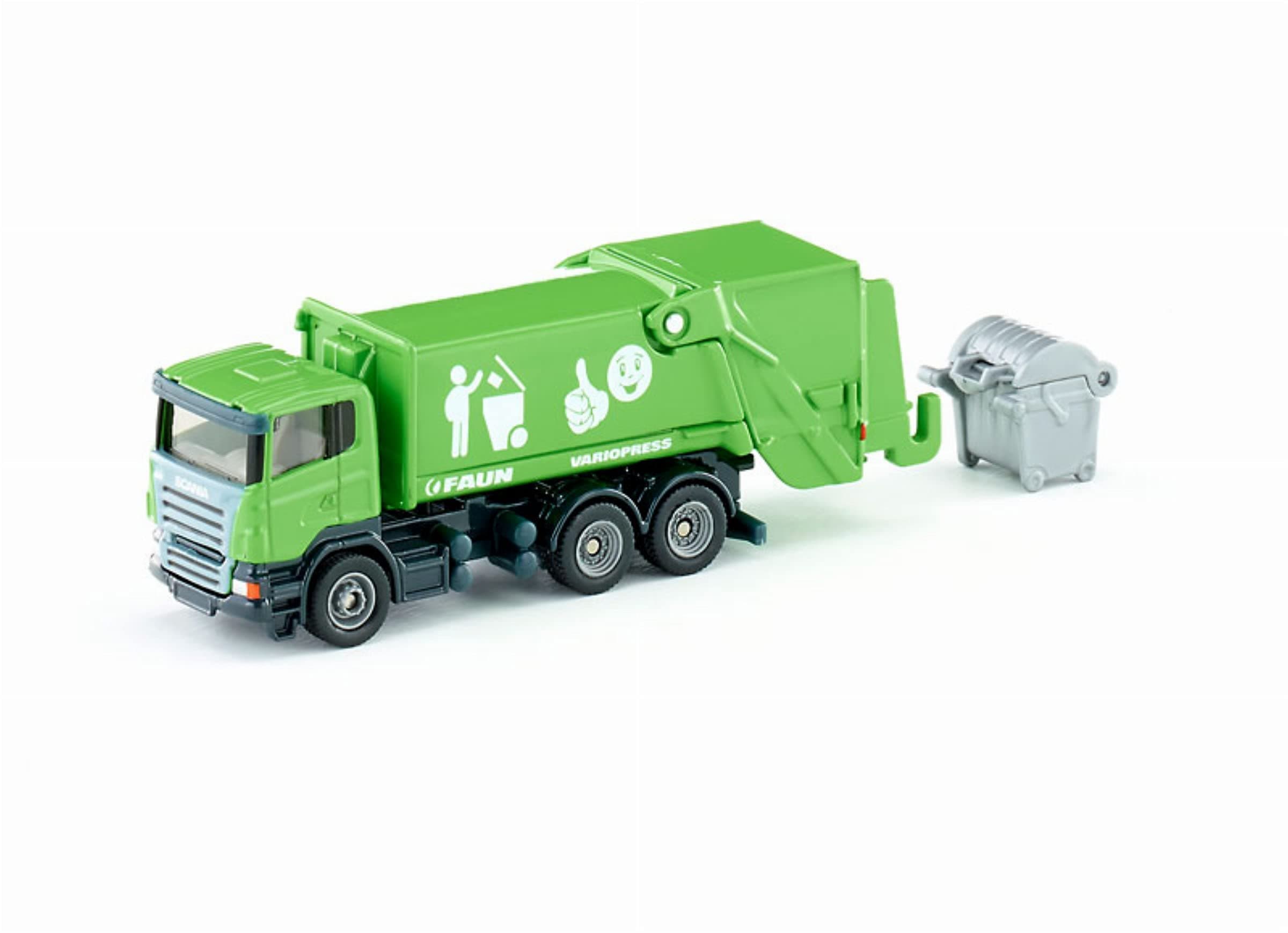 1890, Bin Lorry, 1:87, Metal/Plastic, Green, Tiltable Collecting Area, Large Accessory Waste bin