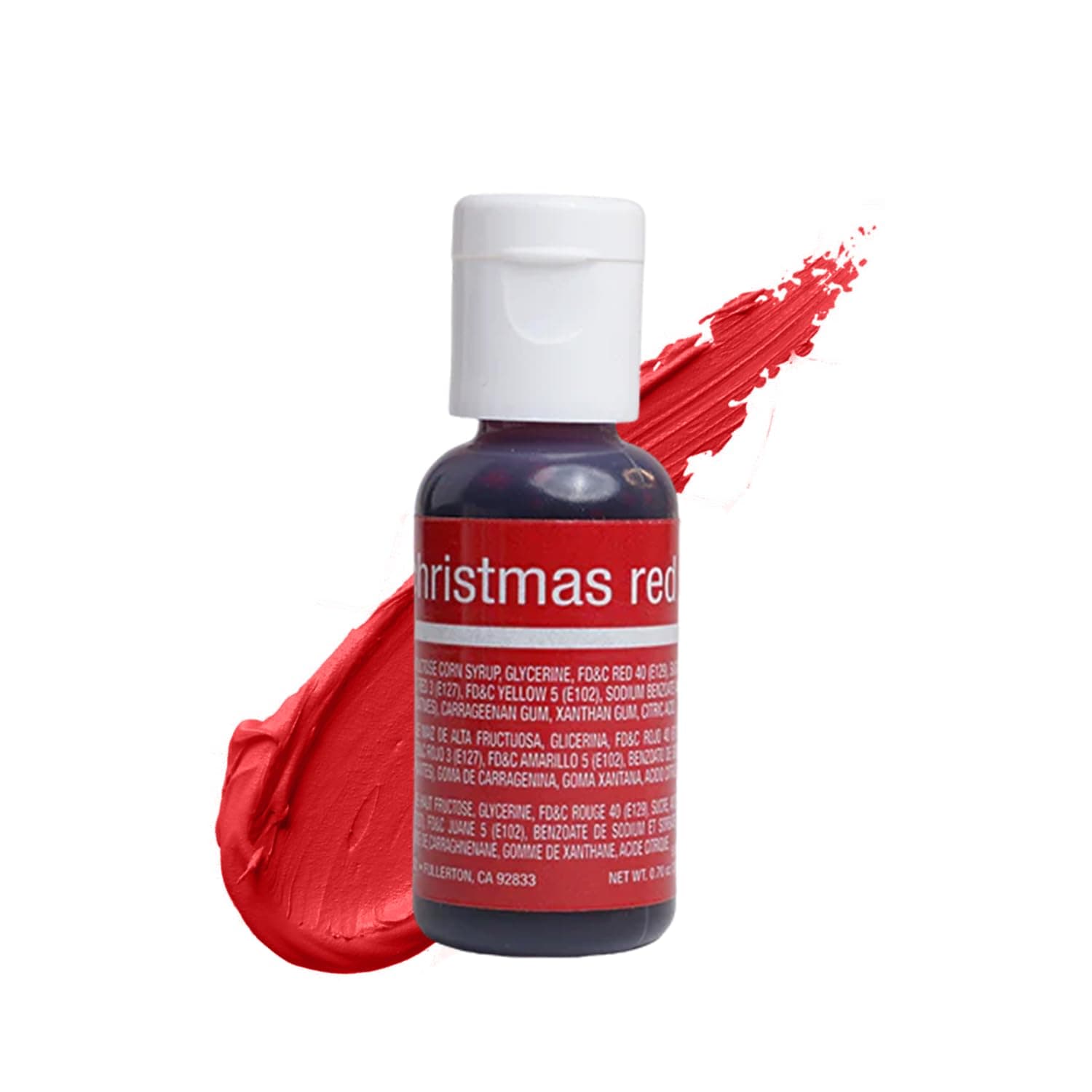 Christmas Red Liqua-Gel® Food Coloring | Vibrant Color | Professional-Grade Dye for Icing, Frosting, Fondant | Baking & Decorating | Fade-Resistant | Easy-to-Use | Made in USA | 0.70 oz