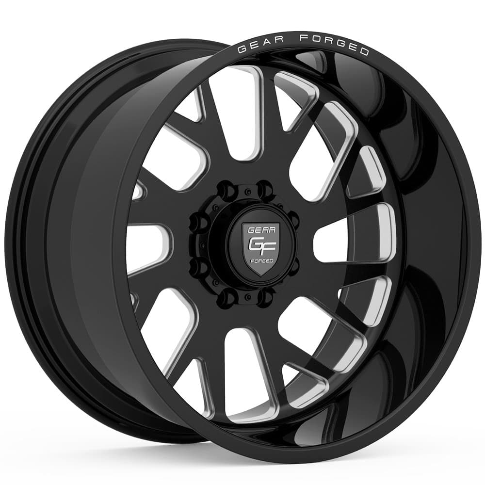 F71BM1 Forged 22x14 6x139.7 -76mm Black/Milled Wheel Rim