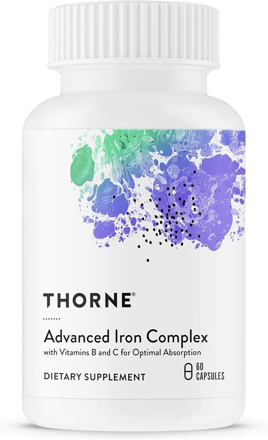 Thorne Ferrasob - 36 mg Iron with Essential Nutrients - Elemental Iron, Folic Acid, Vitamins B and C - Gluten Free - 60 Capsules