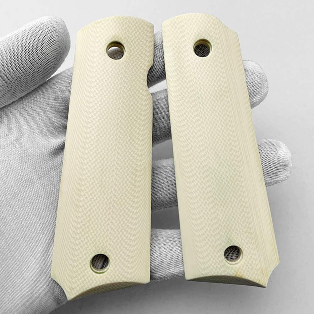 Imitation Ivory Substitute 1911 Gun Grips Custom DIY EDC Pistol Knife Handles Material Full Size fits Most Commander,Standard & Government 1911 Models
