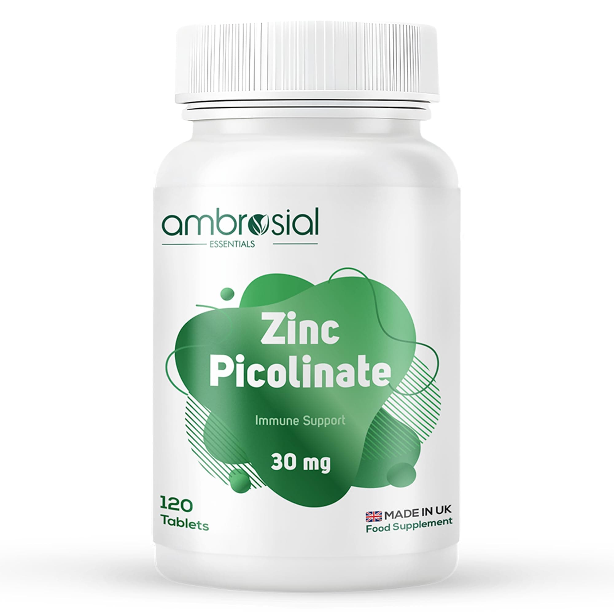 Zinc Picolinate Supplement 30 mg – High Strength Zinc Tablets for Women & Men – Non-GMO, GMP Certified, 120 Tablets (4 Months Supply)