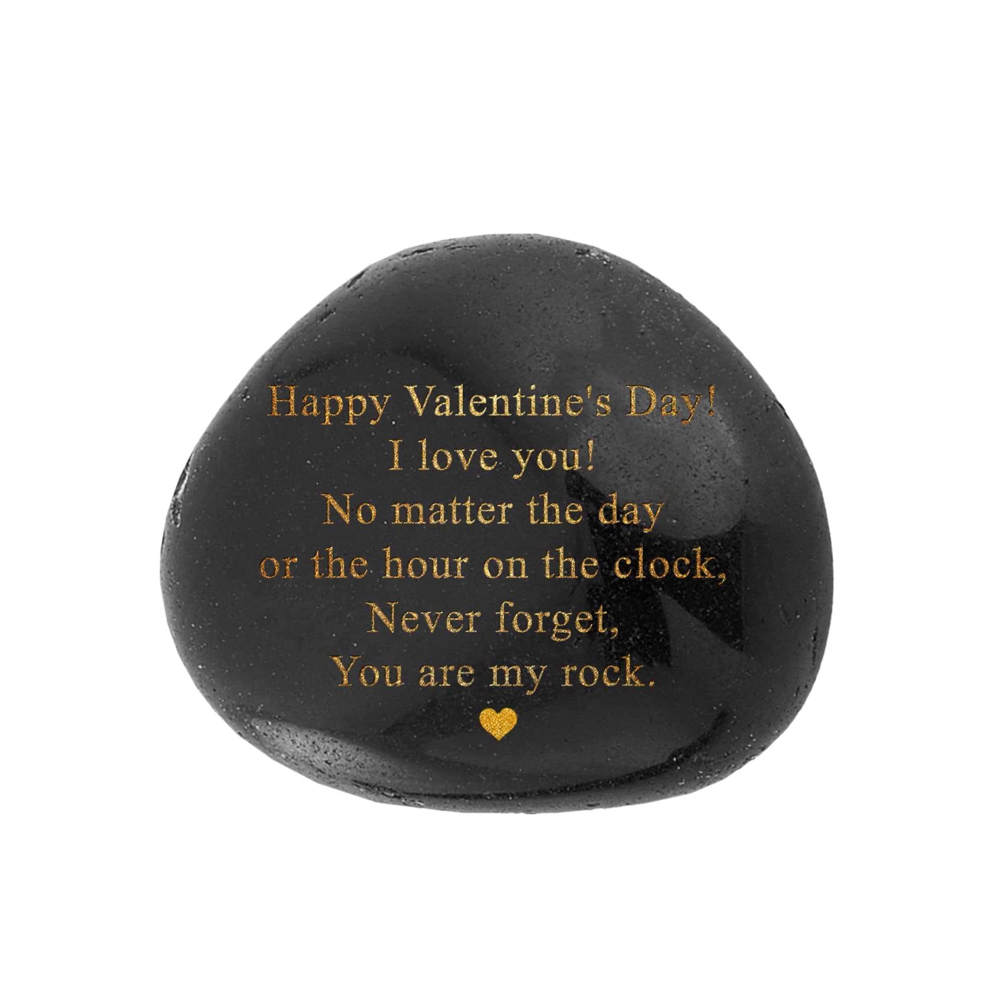 Lev's Happy Valentines Day Gift - Black Polished You are My Rock Engraved Pebble - Emotional Valentines Gifts for Him, Valentines Gifts for Her - Boyfriend Gifts, Girlfriend Gifts, Gifts for Couples