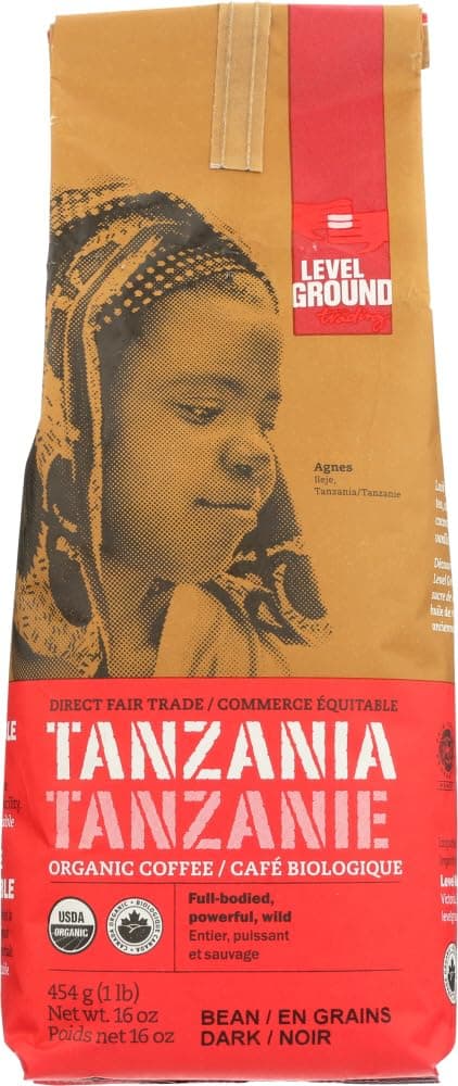 LEVEL GROUND Tanzania Dark Bean Coffee, 454 GR