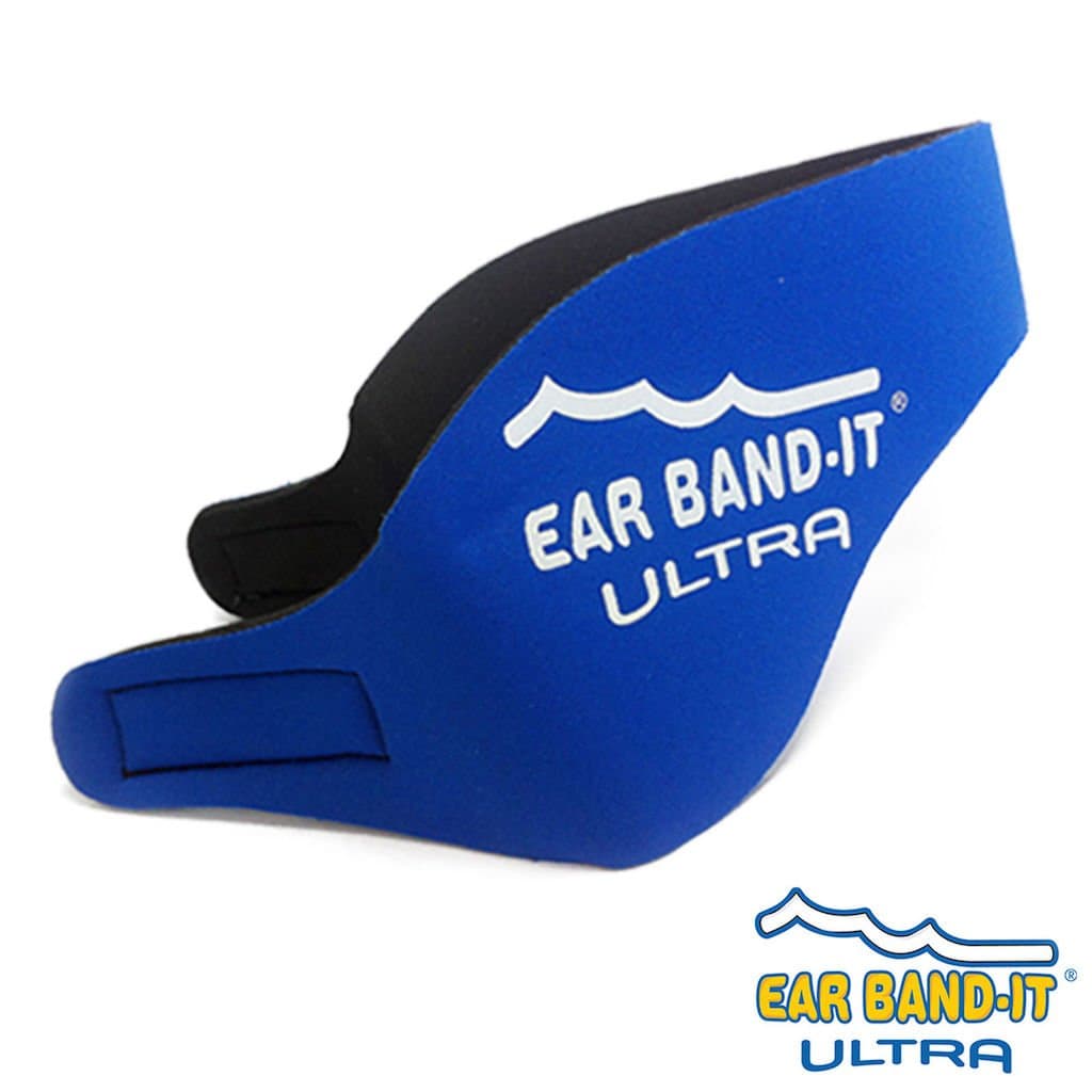 Ear Band-It ULTRA Neoprene Head Band for Swimming - Small Size (Age 1 - 3 years) (True Blue, With Blue Putty Buddies)