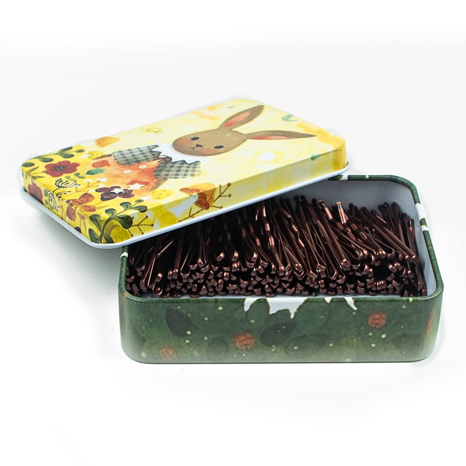 MAORULU Mini Bobby Pins Brown with Cute Case, 200 CT 1.38 Inch Bronze Small Hair Bobby Pins for Buns, Premium Hair Pins for Kids, Girls and Women, Great for All Hair Types