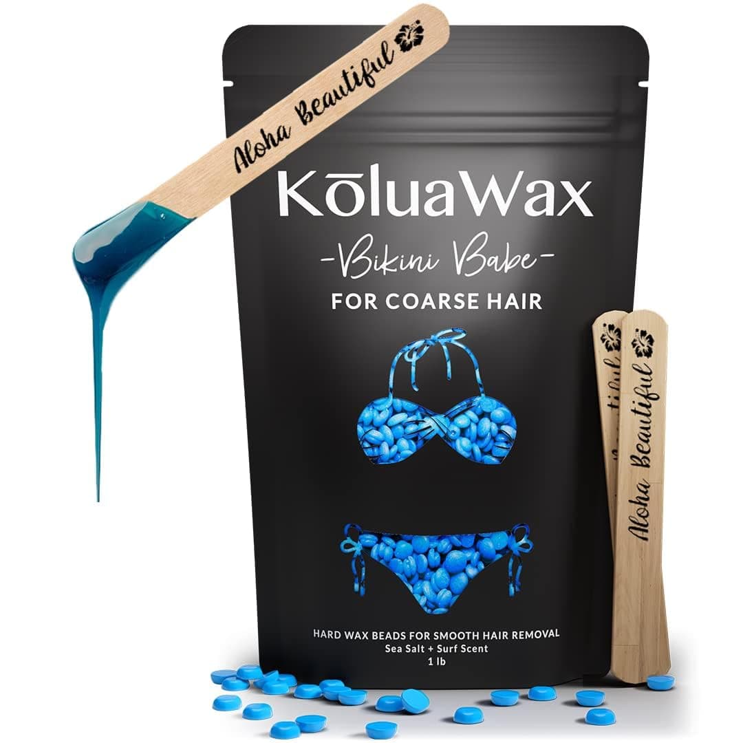 KoluaWax Our Strongest, Underarms, Back And Chest Large Refill Pearl Beads Hard Wax Beans For Painless Hair Removal Specific For Coarse Body Hair For Wax Warmers - Women, 453.59 G