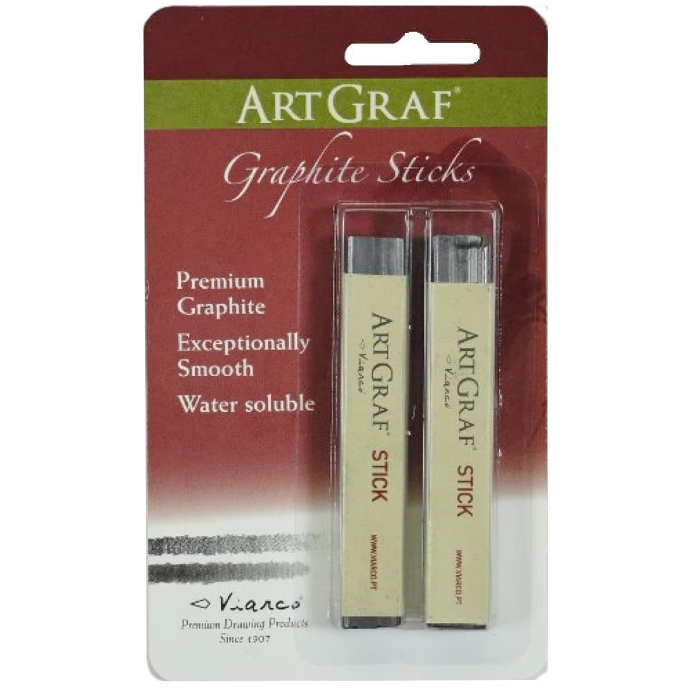 Art Graf 500102 Water-Soluble Graphite, Grey 2 Sticks Per Card