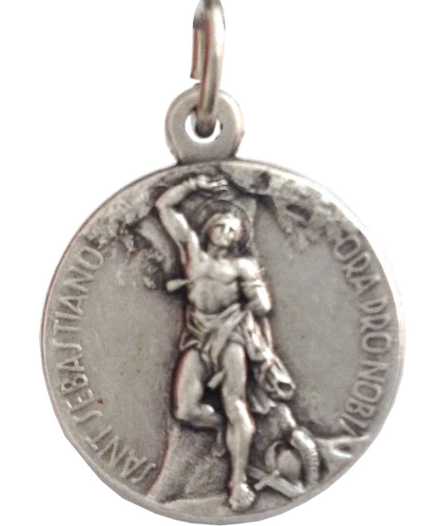 Saint Sebastian Silver Tone Medal - The Patron Saints Medals