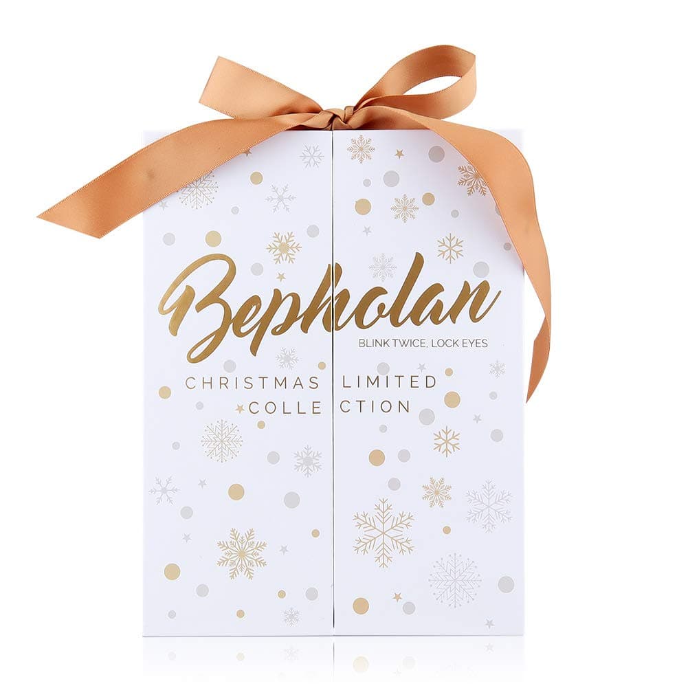 BEPHOLAN Christmas-limit Kit|3 Pairs False Eyelashes and eyelash glue| Synthetic Fiber Material|Soft & Lightweight|100% Handmade &Cruelty-Free (Christmas-limit Kit)
