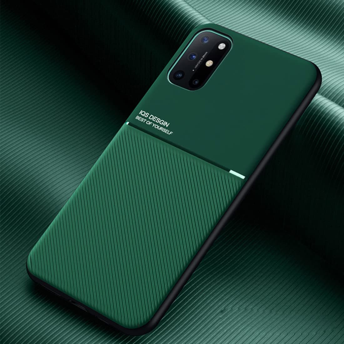 TIANCI Case for OnePlus 8T, Skin Texture is Non-Slip and Shockproof Phone Case, [Skin-Friendly PU Leather] [Ultra-Thin TPU] Cover for OnePlus 8T-Green