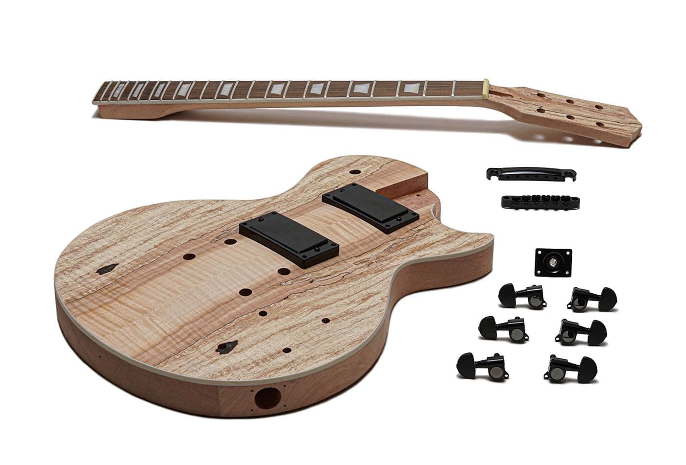 Solo LPK-75B DIY Electric Guitar Kit With Spalted Maple Top & Bolt On Neck