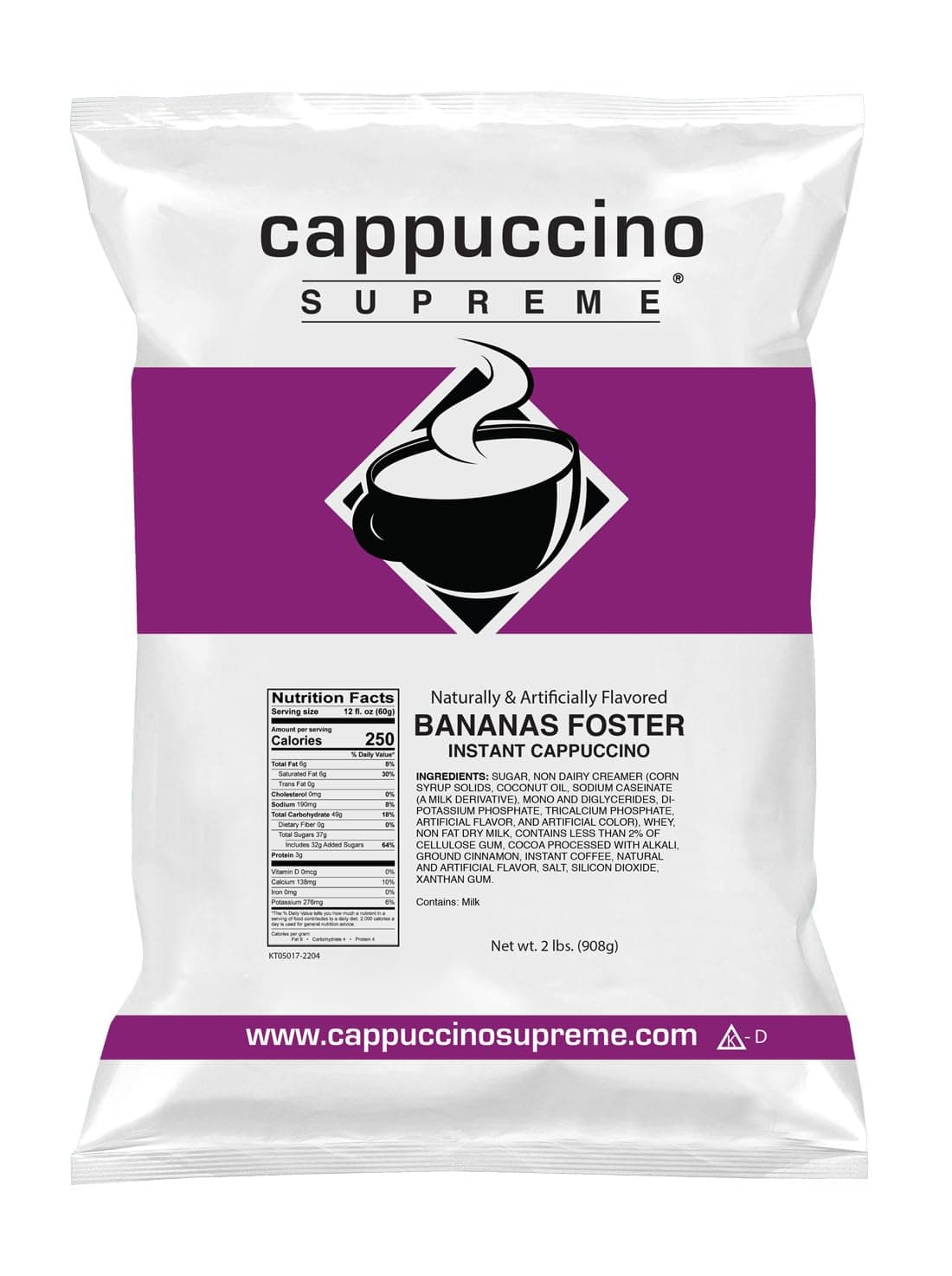 2 lb bag Bananas Foster Instant Cappuccino Mix