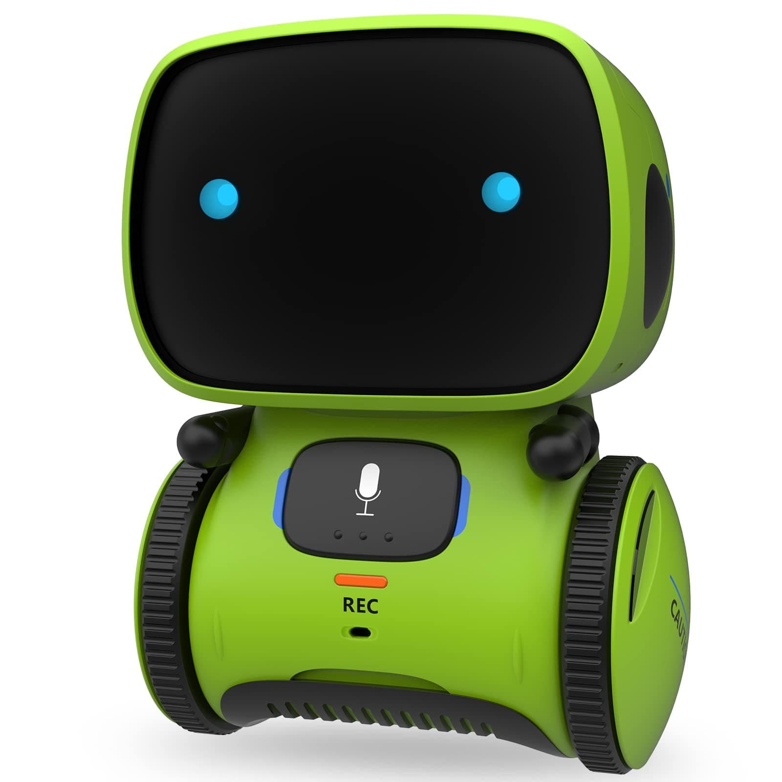 Interactive Talking Robot for Boys, Smart Toy with Touch Control, Playback Mode, Dancing, Singing, Educational Gift for 3-7 Year Old Kids (Green)